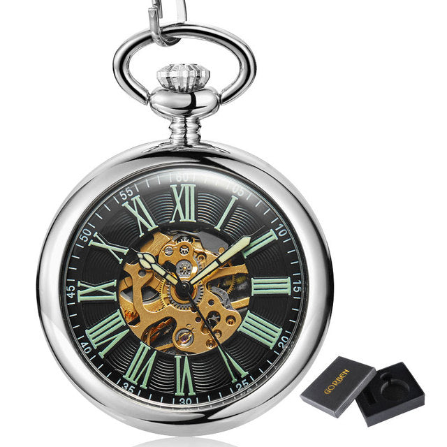 Unisex Antique Smooth Skeleton Transparent Mechanical Pocket Watch - Unisex Style Watches - DYAVOR®