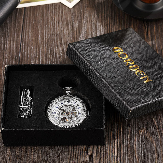 Unisex Antique Stainless Steel Mechanical Steampunk Hand-wind Pocket Watch - Unisex Style Watches - DYAVOR®