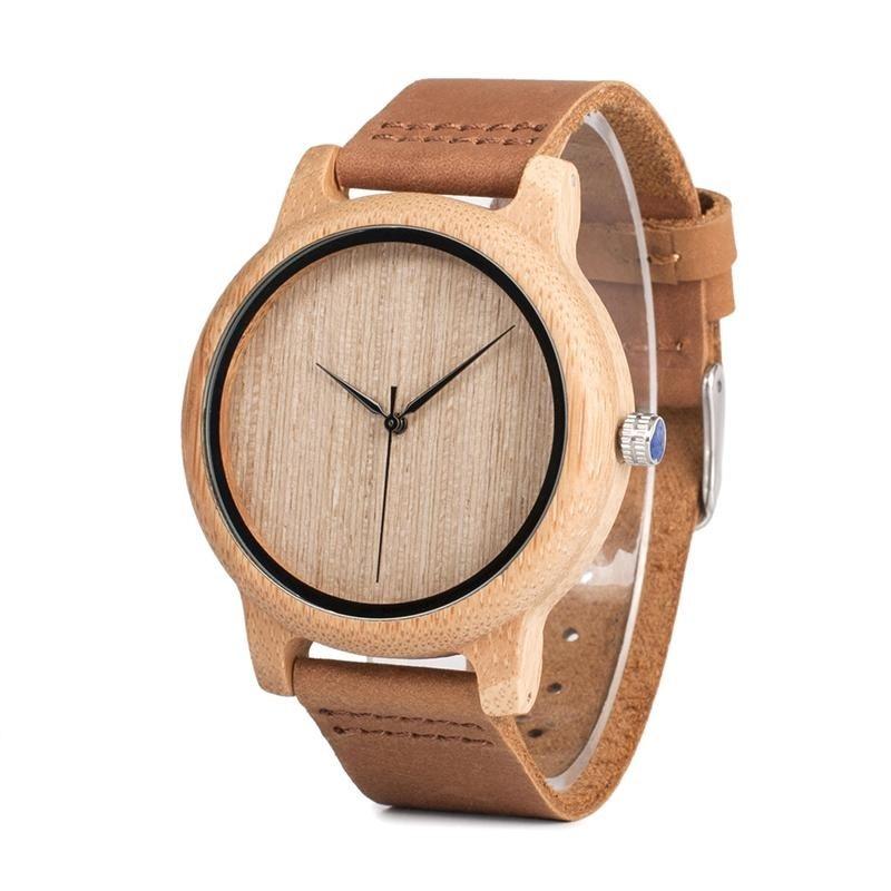Unisex Bamboo Wooden Quartz Wristwatches with Genuine Leather Band - Watches for Women - DYAVOR®