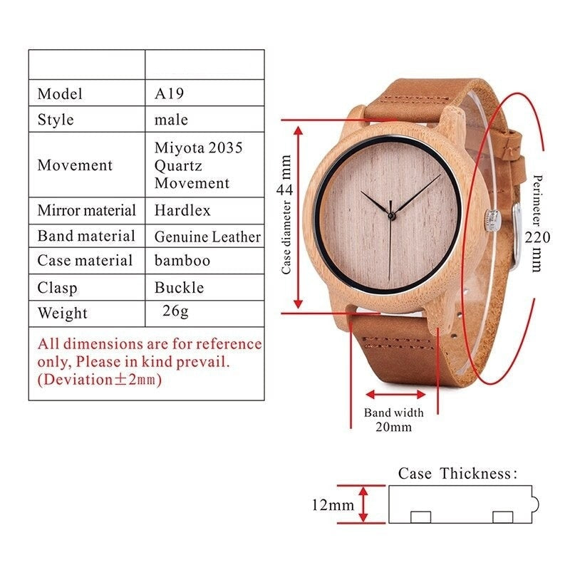 Unisex Bamboo Wooden Quartz Wristwatches with Genuine Leather Band - Watches for Women - DYAVOR®