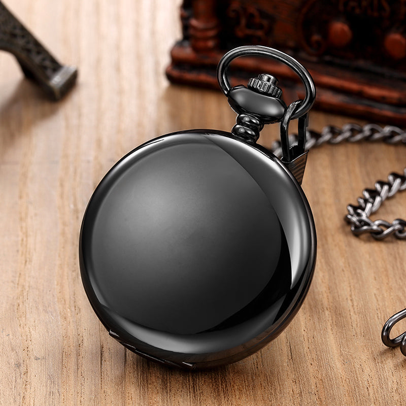 Unisex Black Analog Smooth Automatic Mechanical Hand Wind Pocket FOB Watch - Unisex Style Watches - DYAVOR®
