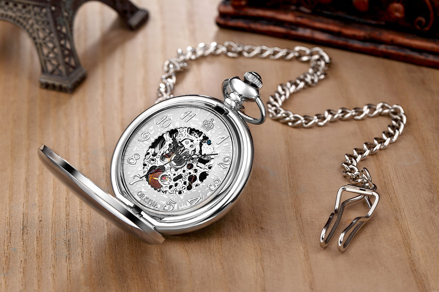 Unisex Black Analog Smooth Automatic Mechanical Hand Wind Pocket FOB Watch - Unisex Style Watches - DYAVOR®