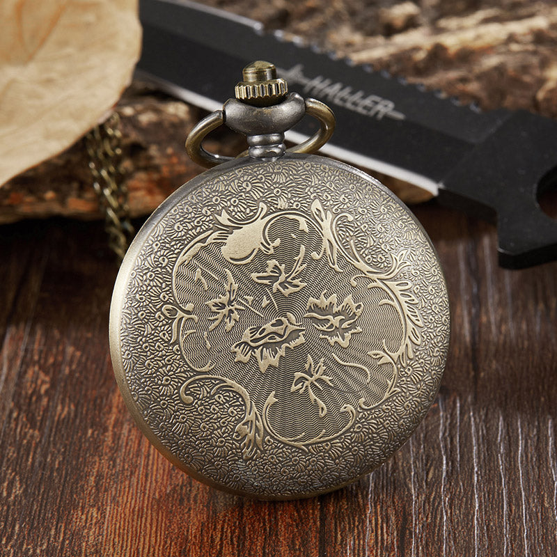 Unisex Classic Dragon and Phoenix Hollow Steampunk Quartz Pocket Watch - Unisex Style Watches - DYAVOR®