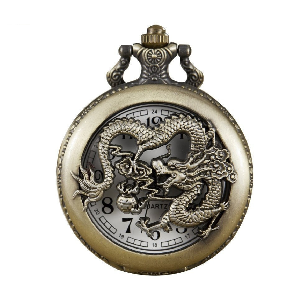 Unisex Classic Dragon and Phoenix Hollow Steampunk Quartz Pocket Watch - Unisex Style Watches - DYAVOR®
