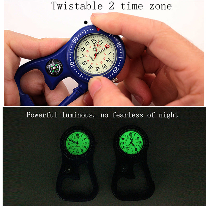 Unisex Compass Bottle Opener Clip-on Carabiner Outdoor Sports Pocket Watch - Unisex Style Watches - DYAVOR®