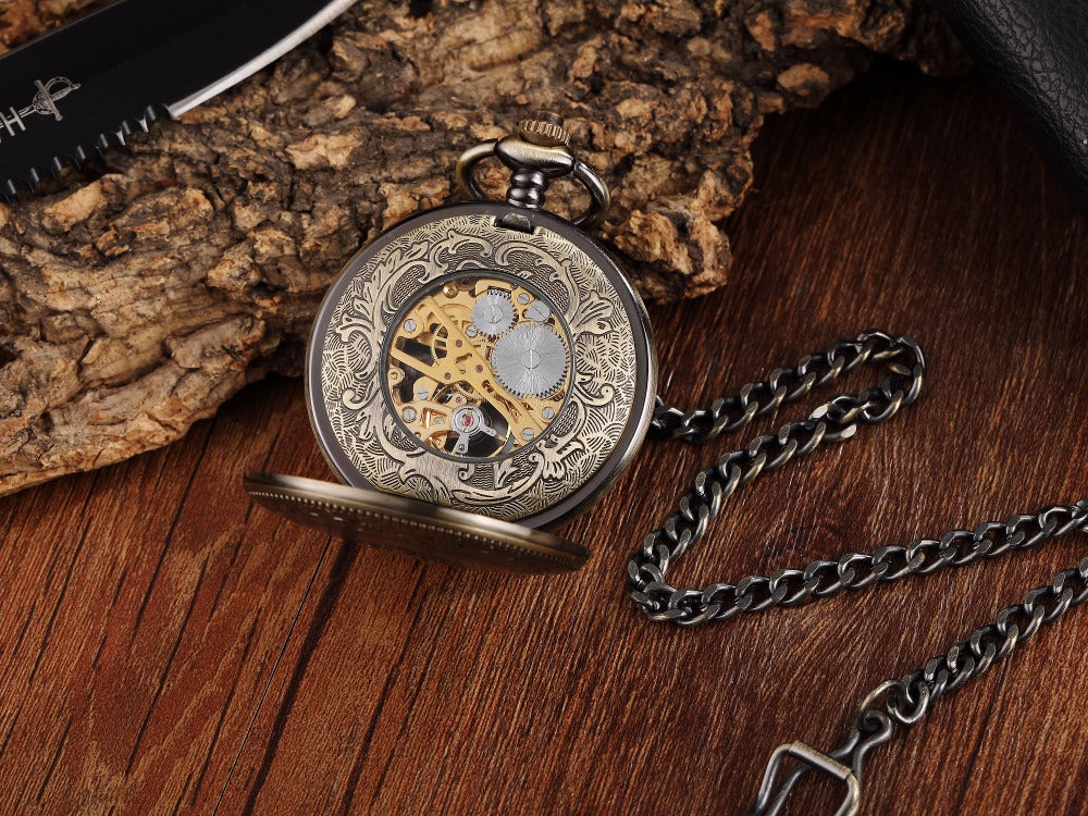 Unisex Golden Sliver Bronze Hollow Goat Deer Mechanical Pocket FOB Watch - Unisex Style Watches - DYAVOR®
