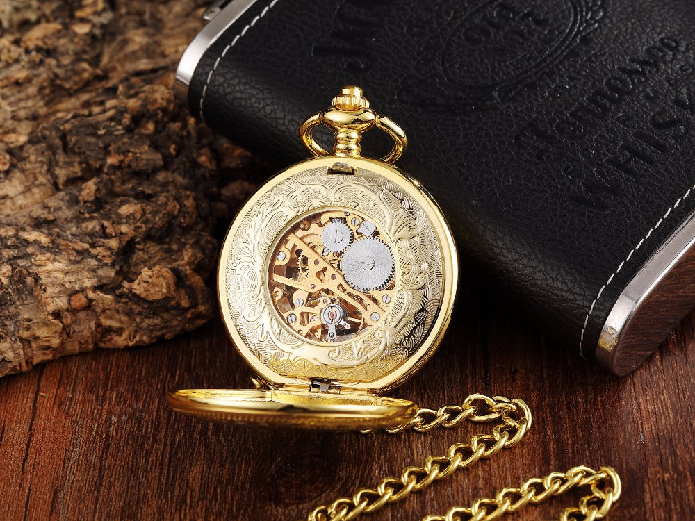 Unisex Golden Sliver Bronze Hollow Goat Deer Mechanical Pocket FOB Watch - Unisex Style Watches - DYAVOR®
