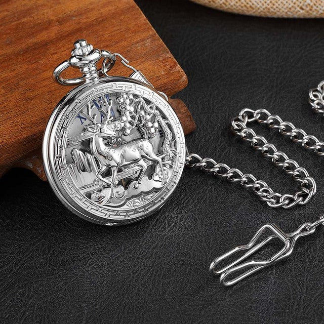 Unisex Golden Sliver Bronze Hollow Goat Deer Mechanical Pocket FOB Watch - Unisex Style Watches - DYAVOR®