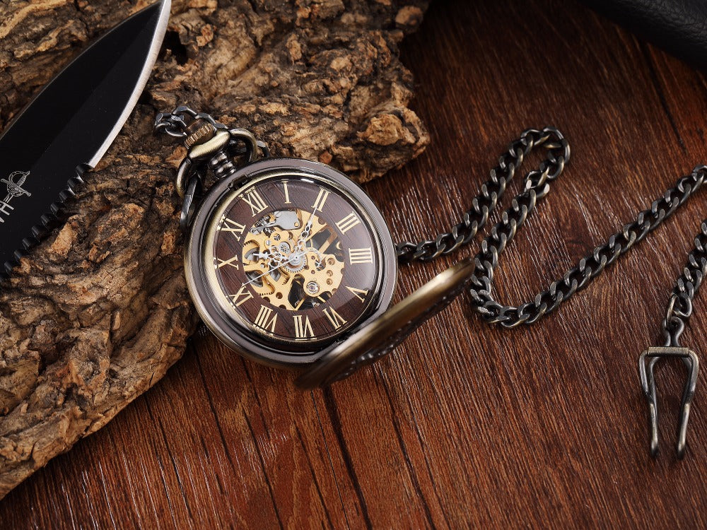 Unisex Golden Sliver Bronze Hollow Goat Deer Mechanical Pocket FOB Watch - Unisex Style Watches - DYAVOR®