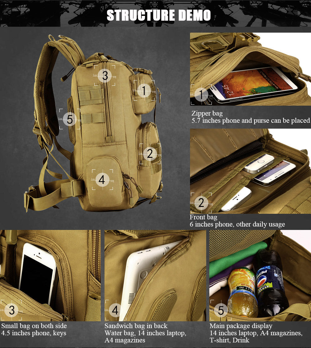 Unisex Military Outdoor Tactical MolleMilitar Rucksack Backpack - Backpacks - DYAVOR®