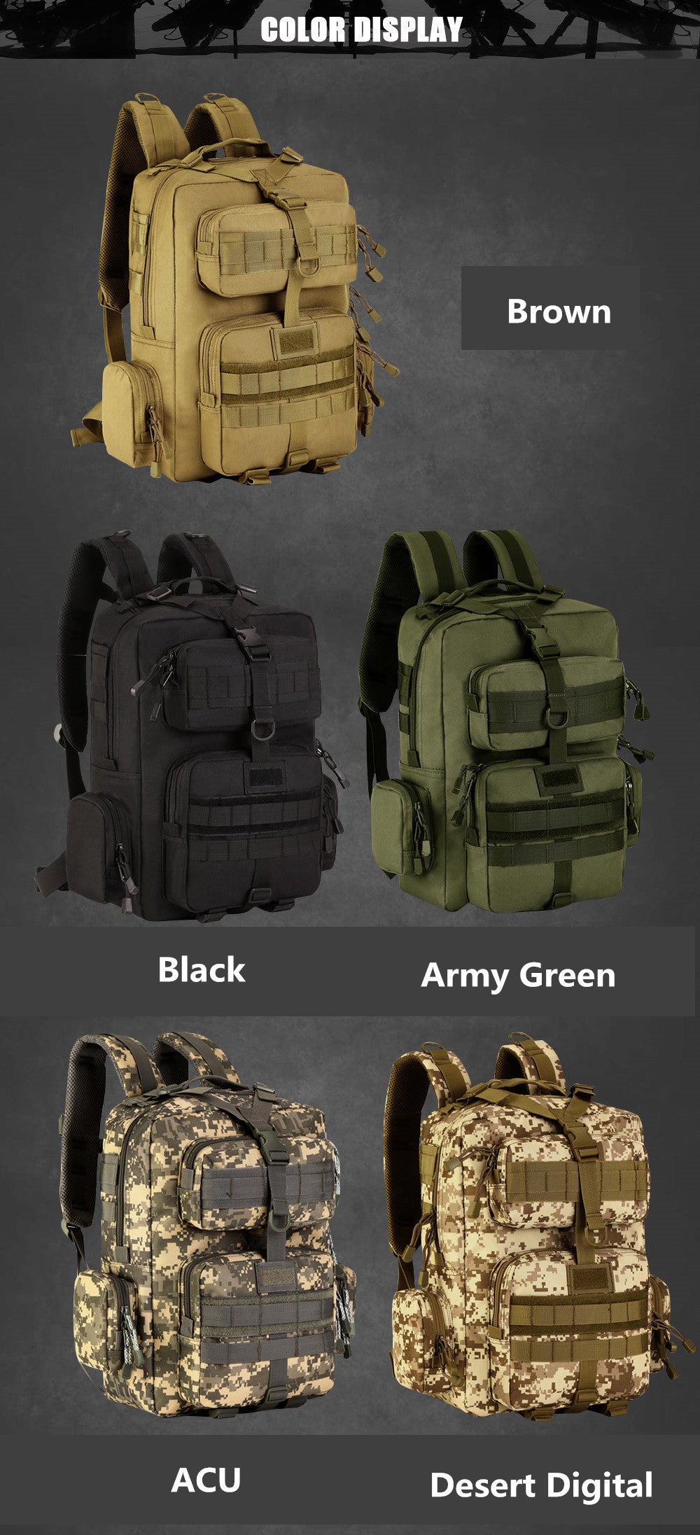 Unisex Military Outdoor Tactical MolleMilitar Rucksack Backpack - Backpacks - DYAVOR®