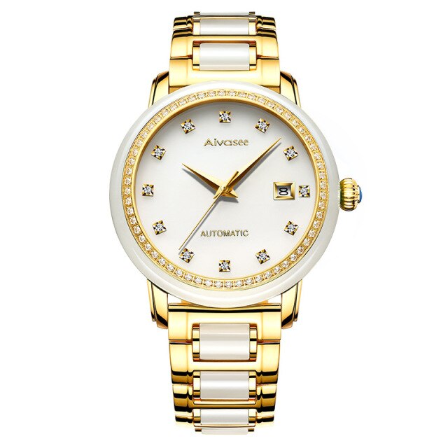 Unisex Natural White Jade Automatic Mechanical Luminous Hand Watch - Unisex Style Watches - DYAVOR®