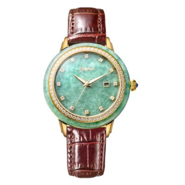Unisex Pure Natural Jade Mechanical Automatic Self-Wind Waterproof Watch - Unisex Style Watches - DYAVOR®