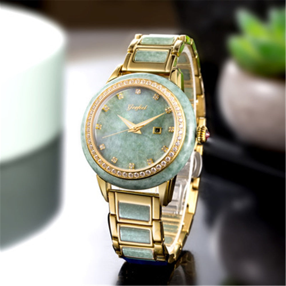Unisex Pure Natural Jade Mechanical Automatic Self-Wind Waterproof Watch - Unisex Style Watches - DYAVOR®