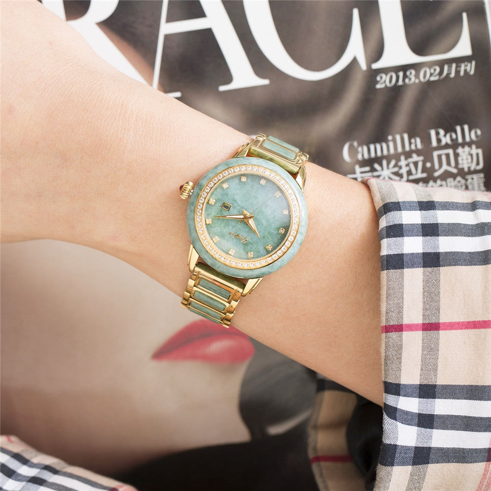 Unisex Pure Natural Jade Mechanical Automatic Self-Wind Waterproof Watch - Unisex Style Watches - DYAVOR®