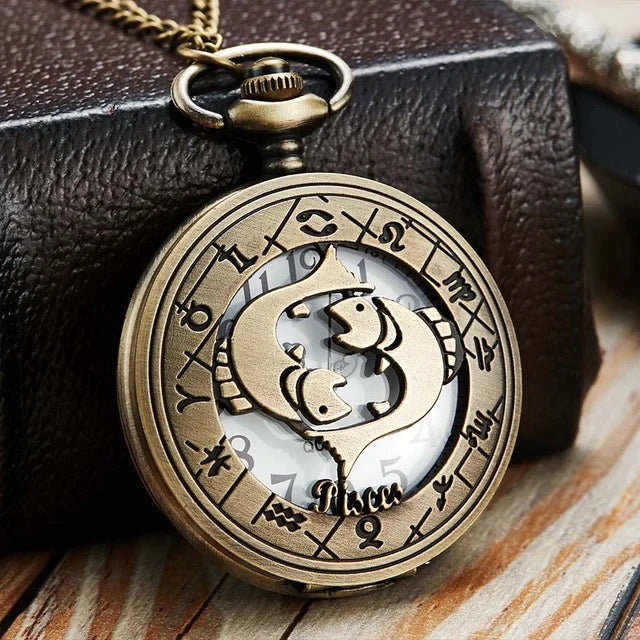 Unisex Retro 12 Constellation Animal Acrylic Round Quartz Pocket Watch - Unisex Style Watches - DYAVOR®
