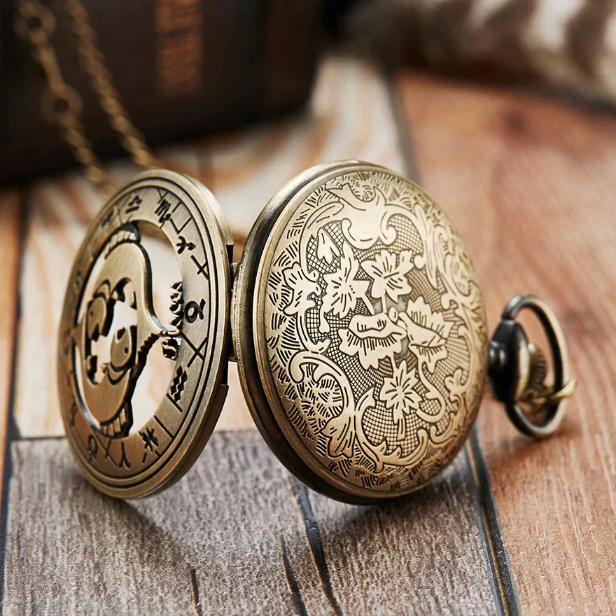 Unisex Retro 12 Constellation Animal Acrylic Round Quartz Pocket Watch - Unisex Style Watches - DYAVOR®