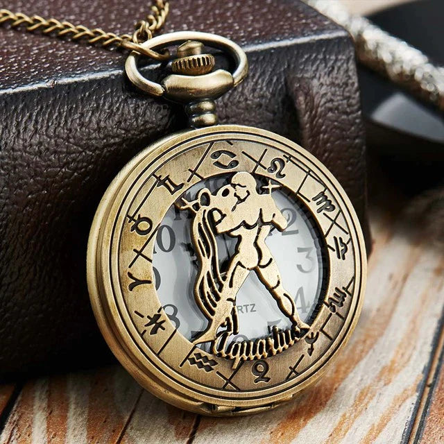 Unisex Retro 12 Constellation Animal Acrylic Round Quartz Pocket Watch - Unisex Style Watches - DYAVOR®
