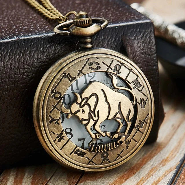 Unisex Retro 12 Constellation Animal Acrylic Round Quartz Pocket Watch - Unisex Style Watches - DYAVOR®