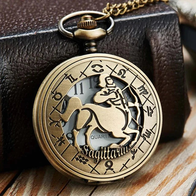 Unisex Retro 12 Constellation Animal Acrylic Round Quartz Pocket Watch - Unisex Style Watches - DYAVOR®