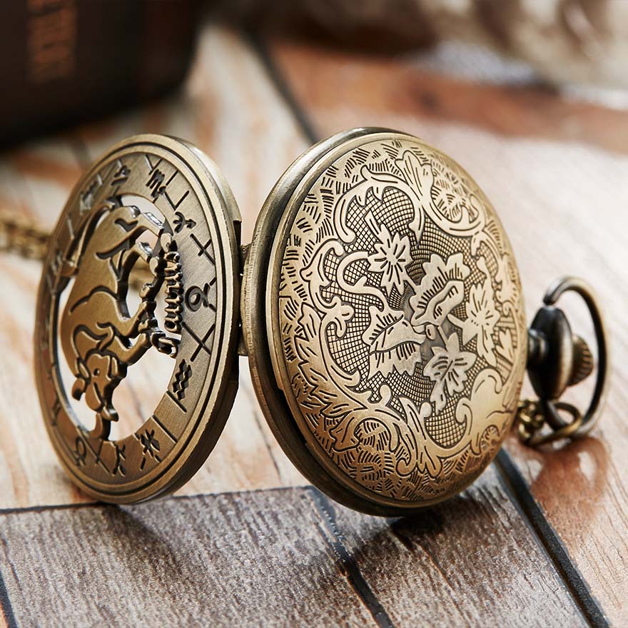 Unisex Retro 12 Constellation Animal Acrylic Round Quartz Pocket Watch - Unisex Style Watches - DYAVOR®