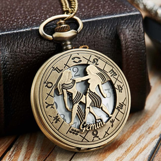 Unisex Retro 12 Constellation Animal Acrylic Round Quartz Pocket Watch - Unisex Style Watches - DYAVOR®