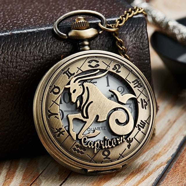 Unisex Retro 12 Constellation Animal Acrylic Round Quartz Pocket Watch - Unisex Style Watches - DYAVOR®
