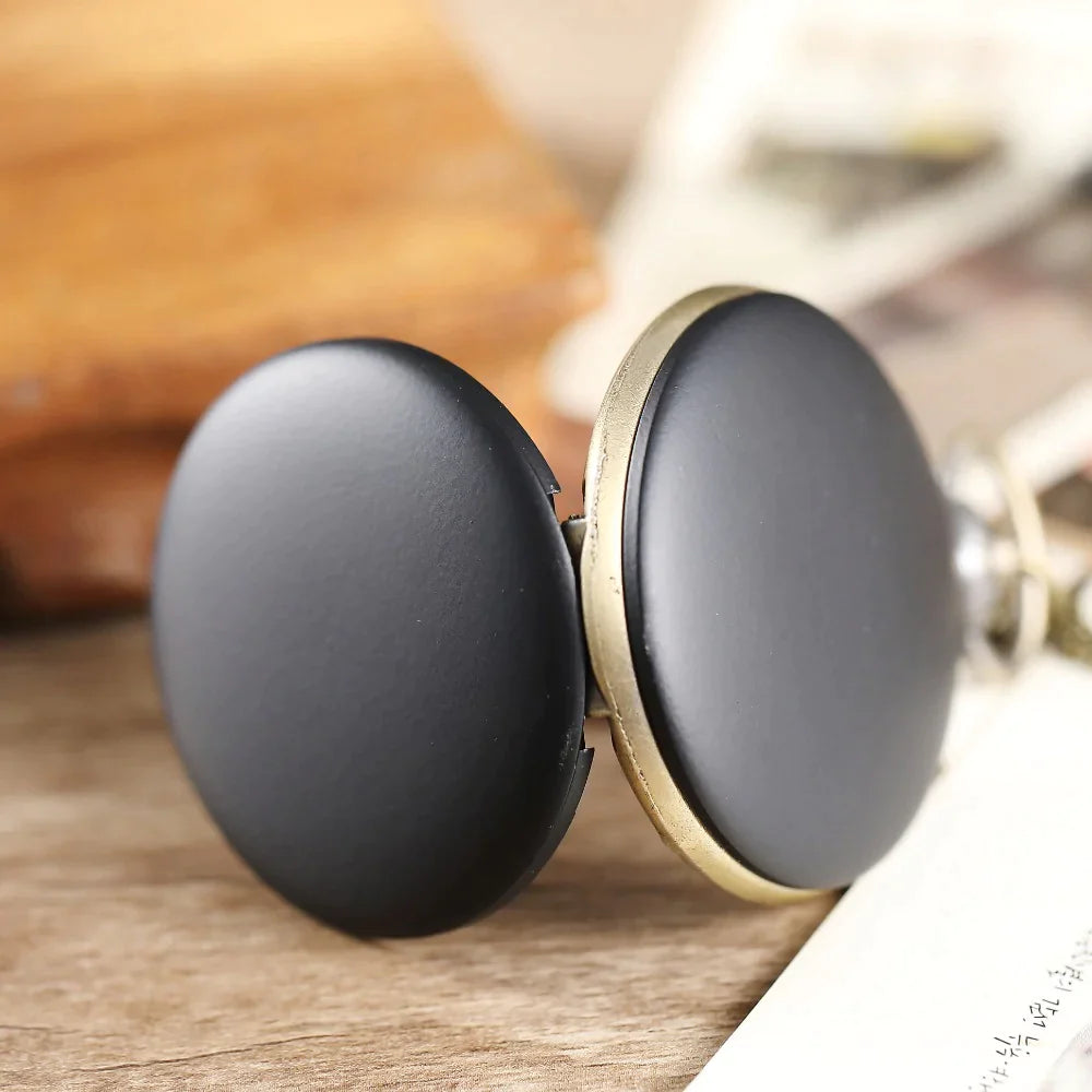 Unisex Retro Elegant Black Matte Surface Quartz Movement Pocket Watch - Unisex Style Watches - DYAVOR®