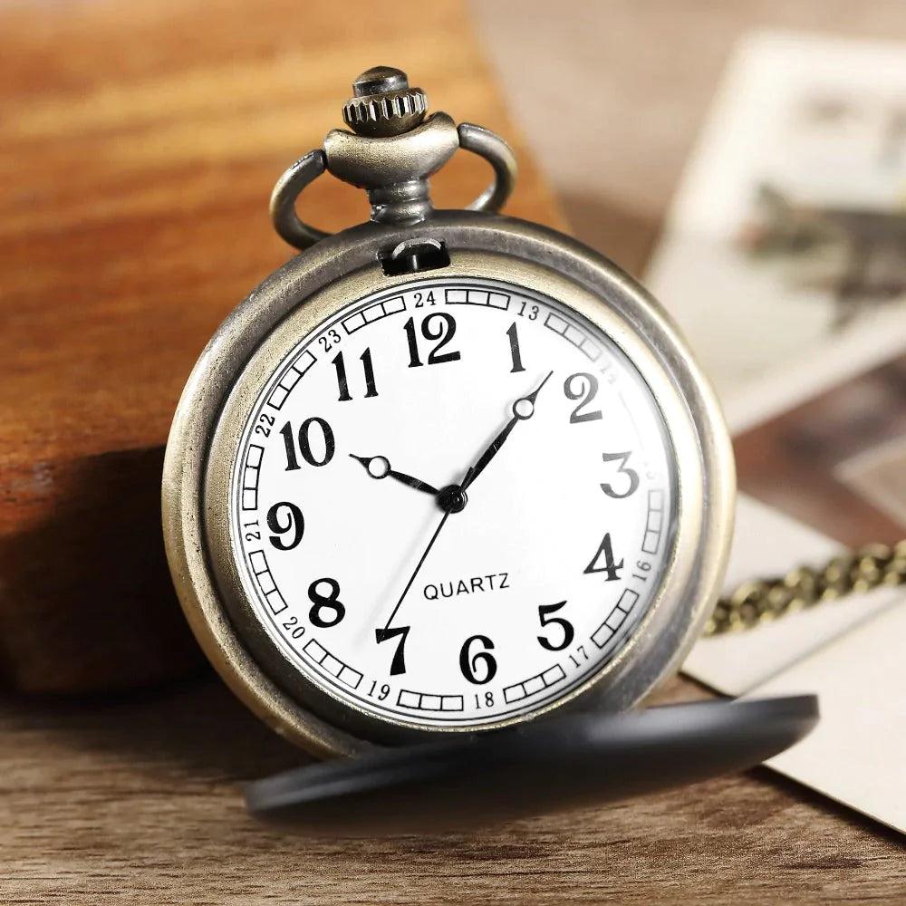 Unisex Retro Elegant Black Matte Surface Quartz Movement Pocket Watch - Unisex Style Watches - DYAVOR®