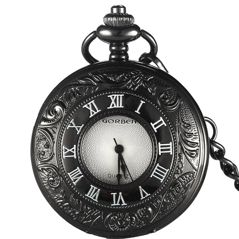 Unisex Retro Vintage Antique Roman Number Pocket Watch With Chain - Unisex Style Watches - DYAVOR®