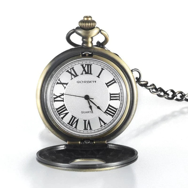 Unisex Retro Vintage Antique Roman Number Pocket Watch With Chain - Unisex Style Watches - DYAVOR®