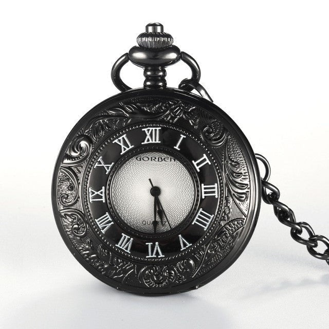 Unisex Retro Vintage Antique Roman Number Pocket Watch With Chain - Unisex Style Watches - DYAVOR®