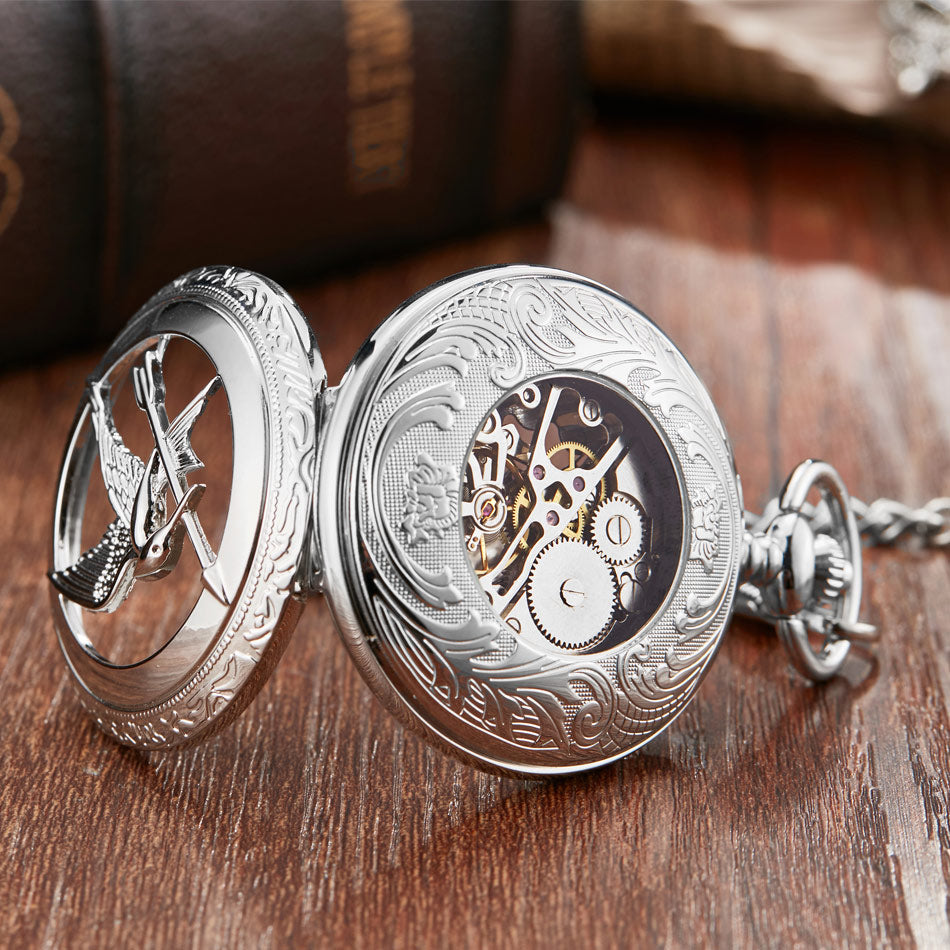 Unisex Retro Vintage Hollow the Hunger Games Mockingbird Pocket Watch - Unisex Style Watches - DYAVOR®