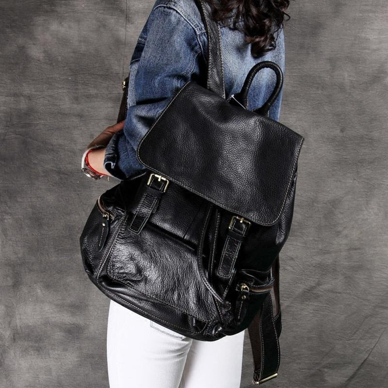 Unisex Soft Genuine Leather European Style Laptop Shoulder Bag Backpacks - Backpacks - DYAVOR®
