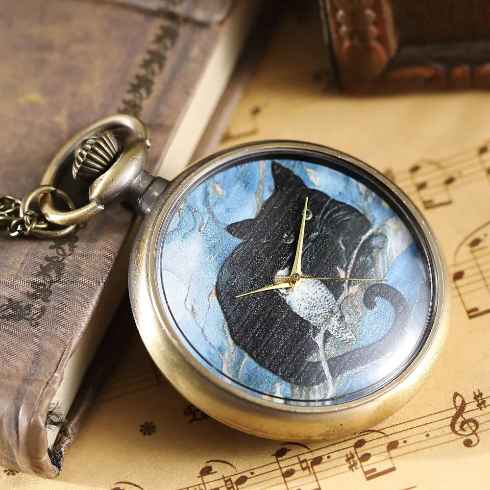 Unisex Vintage Design Cat Pattern Quartz Movement Pocket Watch - Unisex Style Watches - DYAVOR®