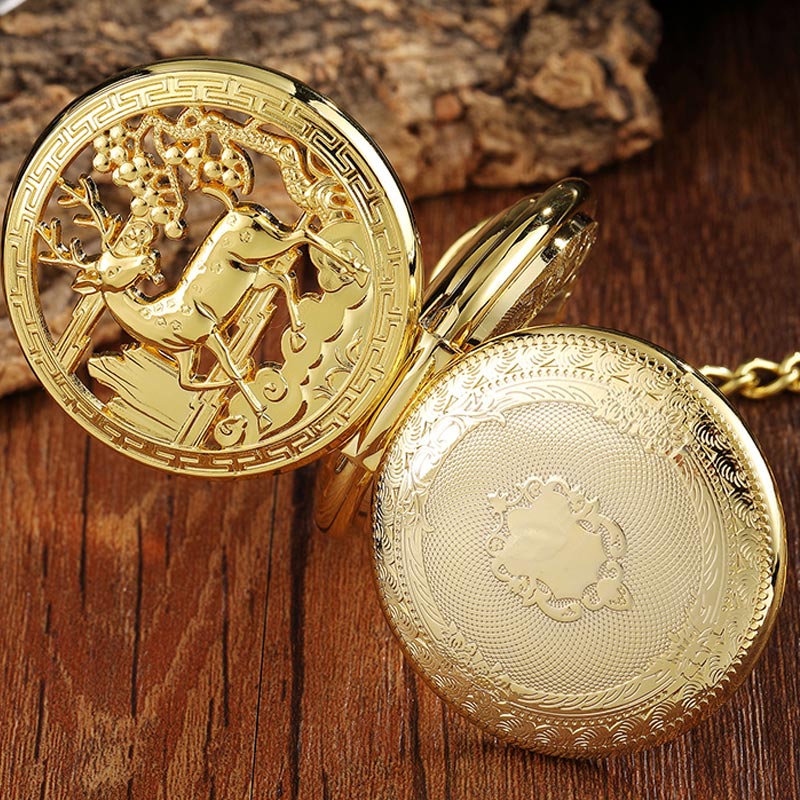 Unisex Vintage Double Side Steampunk Hollow Deer Pattern Fob Pocket Watch - Unisex Style Watches - DYAVOR®