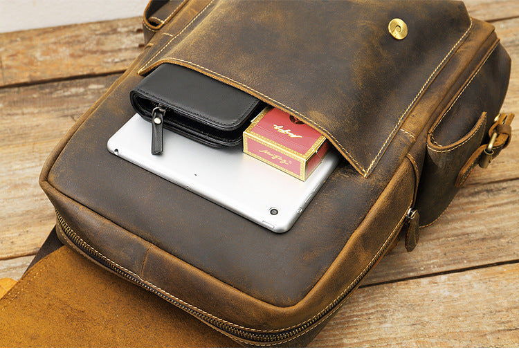 Unisex Vintage Genuine Leather Crazy Horse Daypack Designer Backpack - Backpacks - DYAVOR®