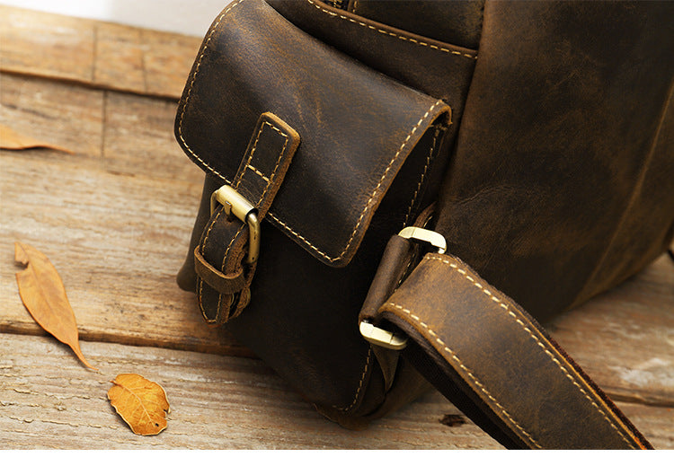 Unisex Vintage Genuine Leather Crazy Horse Daypack Designer Backpack - Backpacks - DYAVOR®