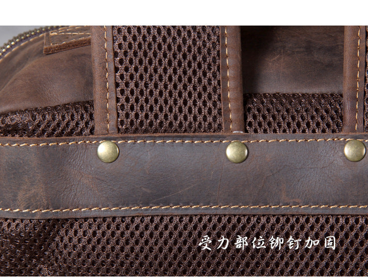 Unisex Vintage Handmade Crazy Horse Genuine Leather Laptop Backpack - Backpacks - DYAVOR®