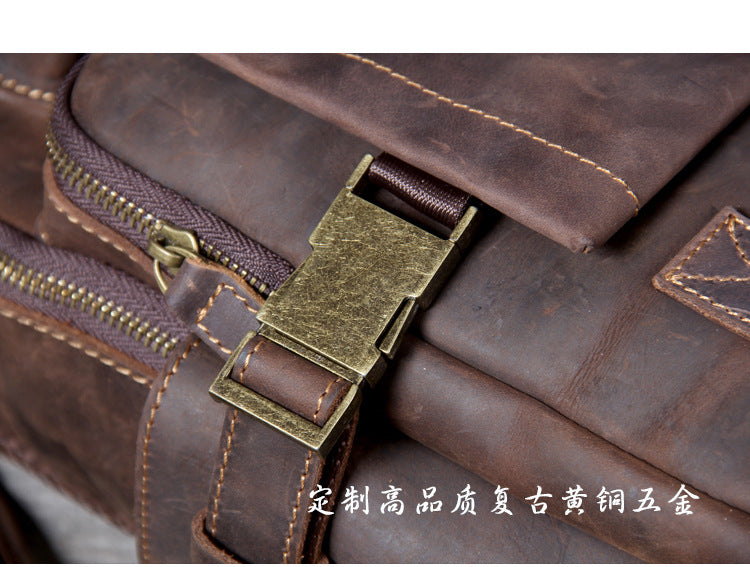 Unisex Vintage Handmade Crazy Horse Genuine Leather Laptop Backpack - Backpacks - DYAVOR®
