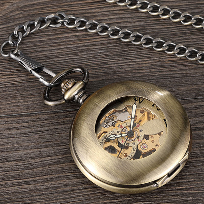 Unisex Vintage Skeleton Hand Wind Mechanical Pocket Pendant Chain Watch - Unisex Style Watches - DYAVOR®