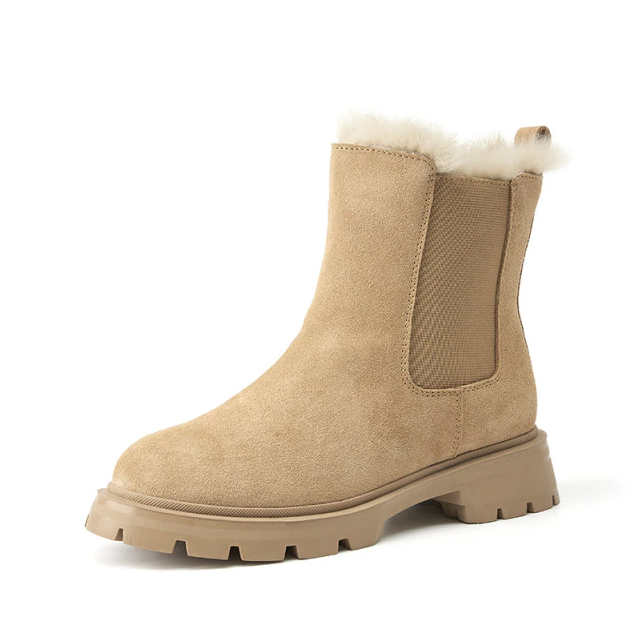 Alberti Women's Suede Leather Chelsea Black Boots - Boots - DYAVOR®