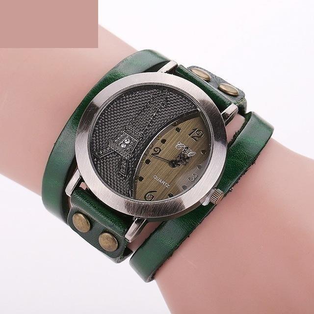 Vintage Casual Tower Genuine Leather Bracelet Watches for Women - Watches for Women - DYAVOR®