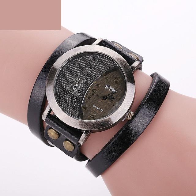 Vintage Casual Tower Genuine Leather Bracelet Watches for Women - Watches for Women - DYAVOR®