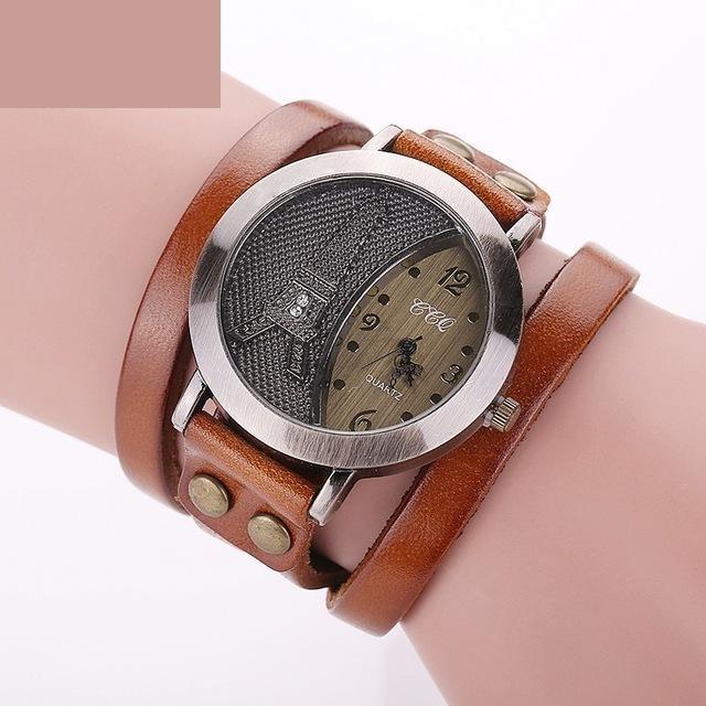 Vintage Casual Tower Genuine Leather Bracelet Watches for Women - Watches for Women - DYAVOR®