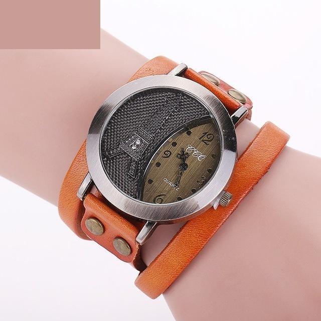Vintage Casual Tower Genuine Leather Bracelet Watches for Women - Watches for Women - DYAVOR®