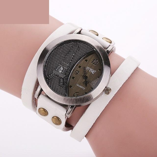 Vintage Casual Tower Genuine Leather Bracelet Watches for Women - Watches for Women - DYAVOR®