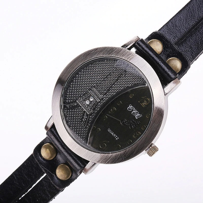 Vintage Casual Tower Genuine Leather Bracelet Watches for Women - Watches for Women - DYAVOR®