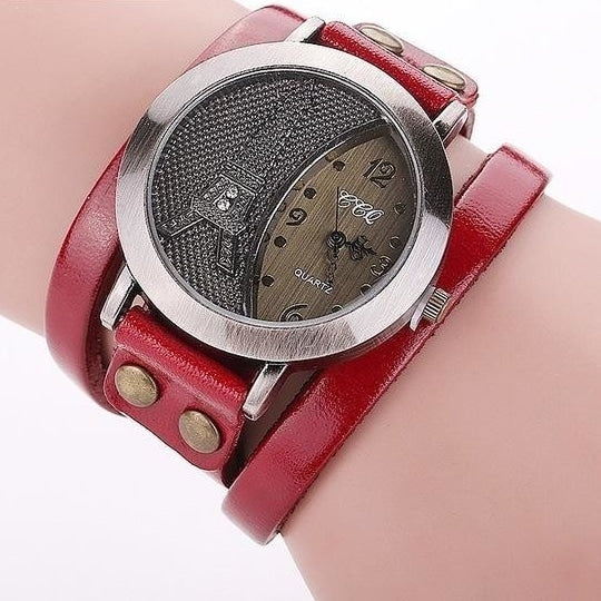 Vintage Casual Tower Genuine Leather Bracelet Watches for Women - Watches for Women - DYAVOR®