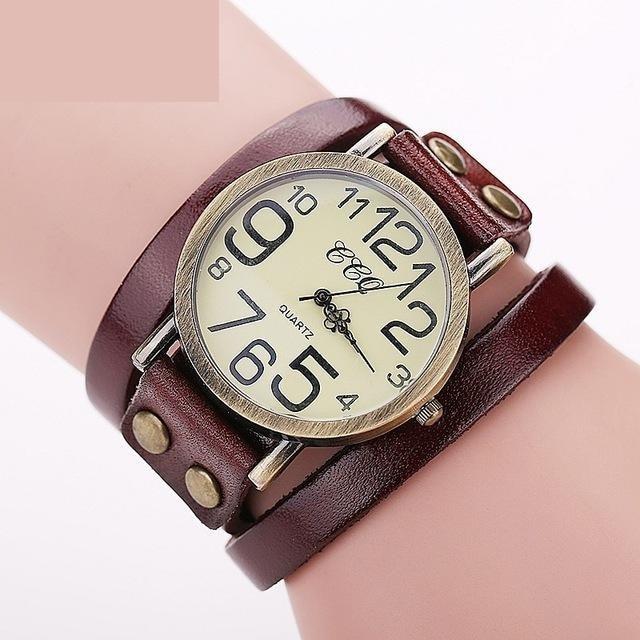 Vintage Fashion Cow Leather Bracelet Style Quartz Watches for Women - Watches for Women - DYAVOR®